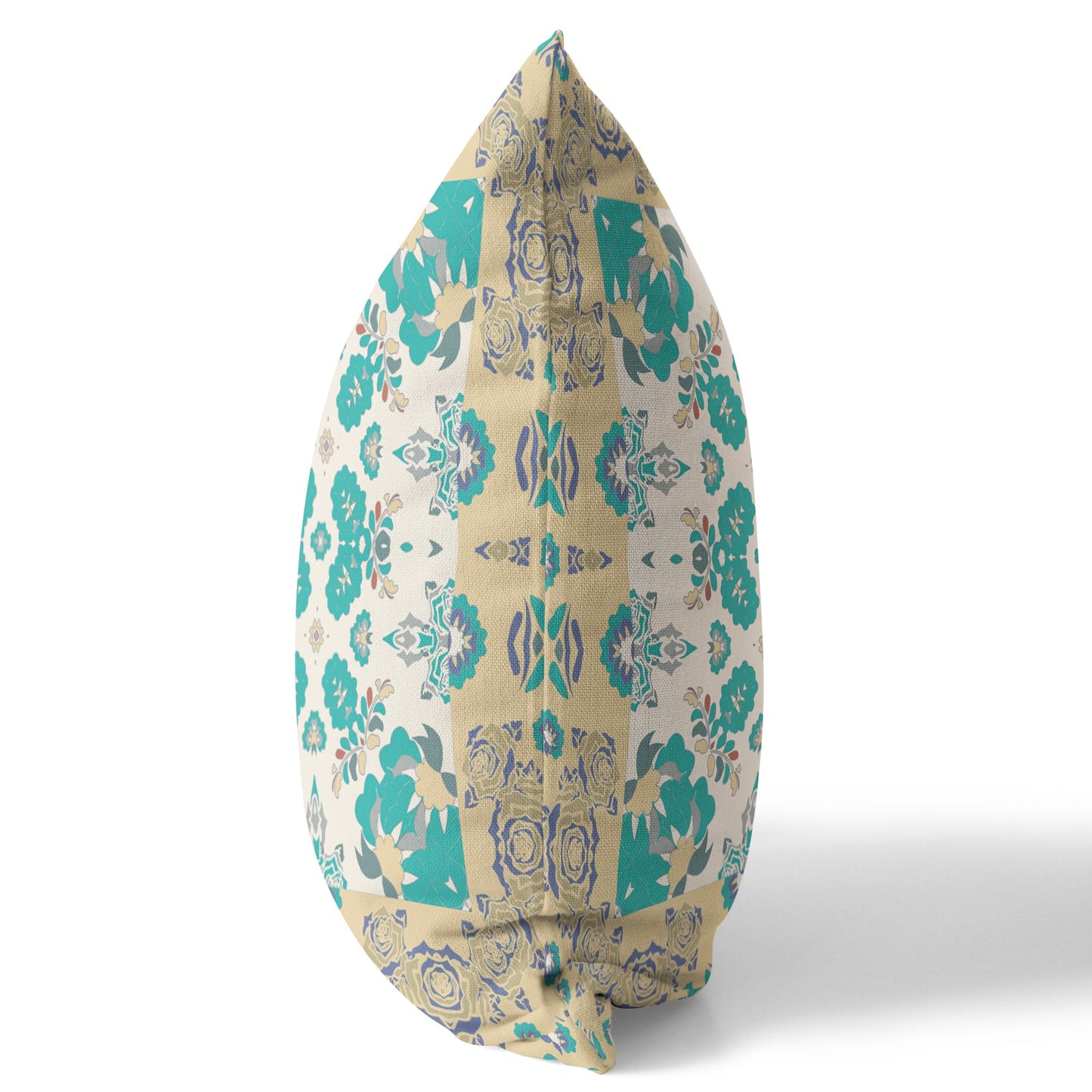 Yellow & White Floral Suede Pillow