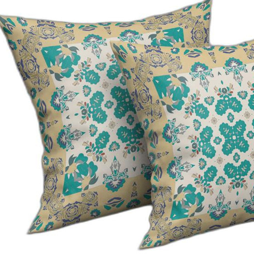 Yellow & White Floral Suede Pillow