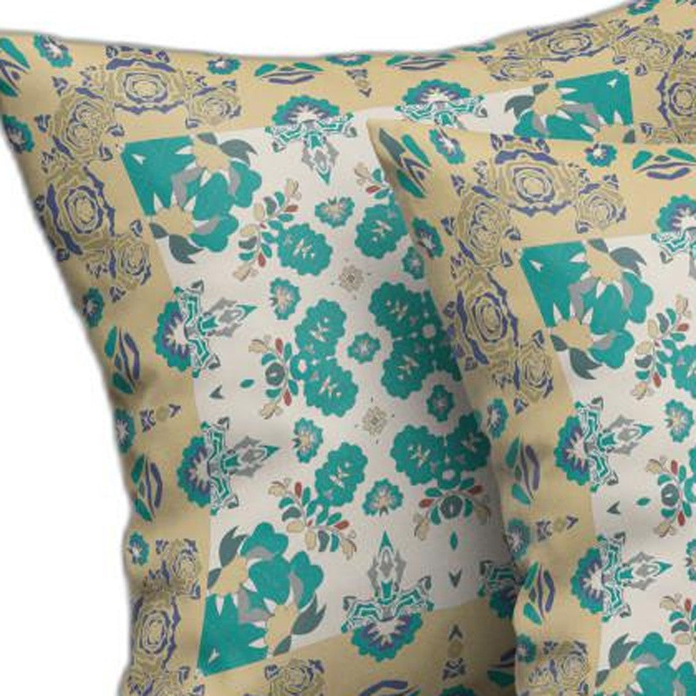 Yellow & White Floral Suede Pillow