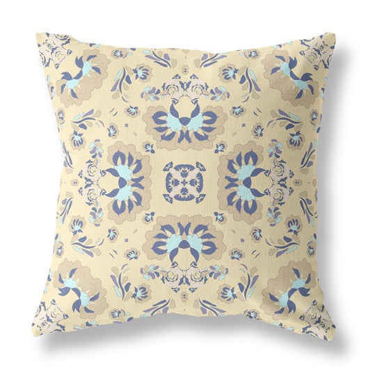 Yellow Suede Geometric Pillow