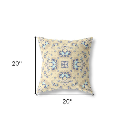 Yellow Suede Geometric Pillow