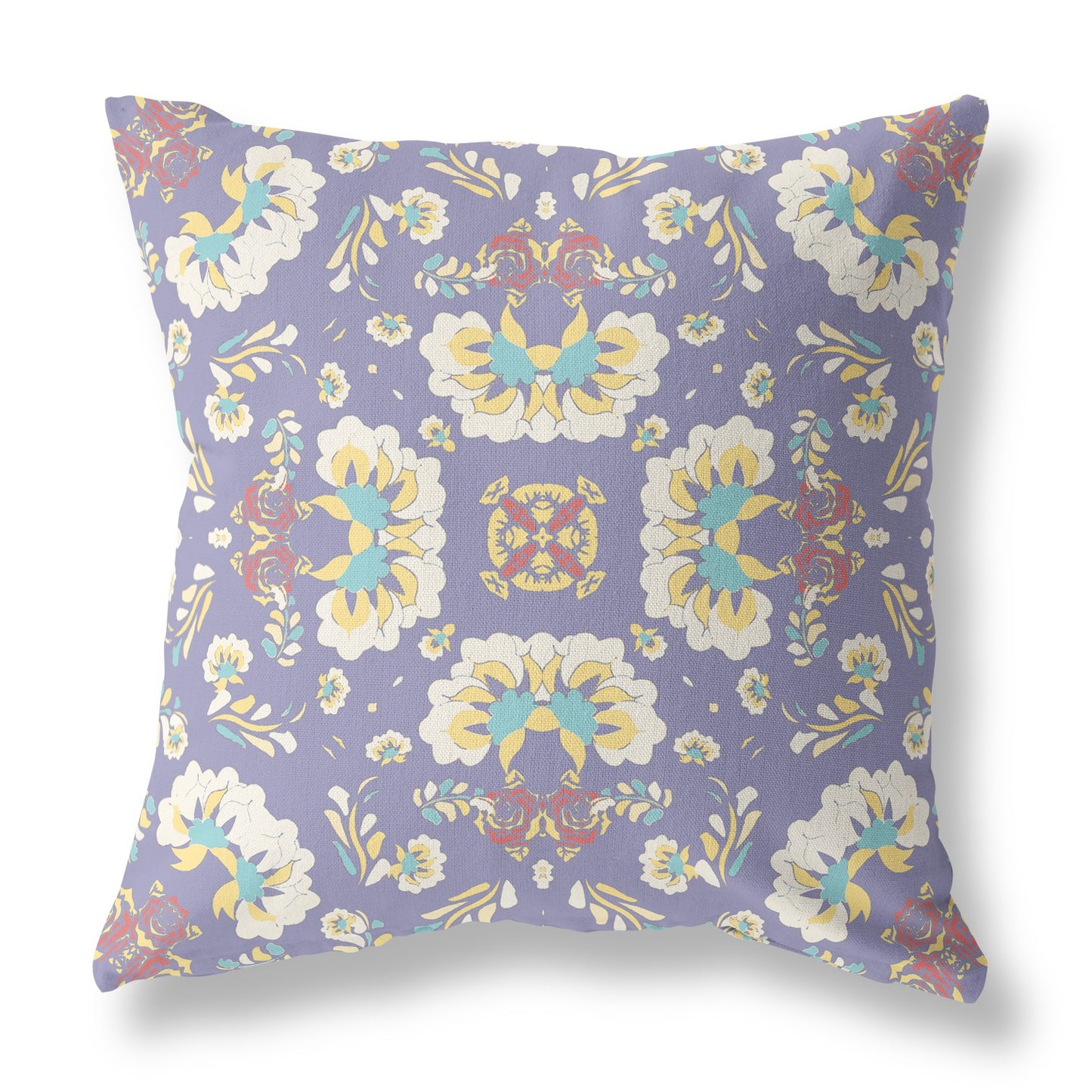 Purple Floral Suede Pillow