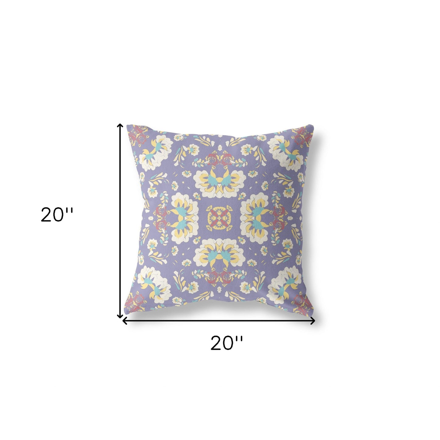 Purple Floral Suede Pillow