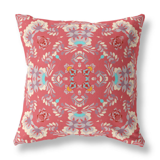 Red Abstract Suede Pillow