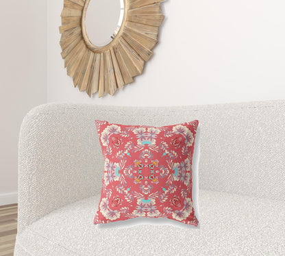 Red Abstract Suede Pillow