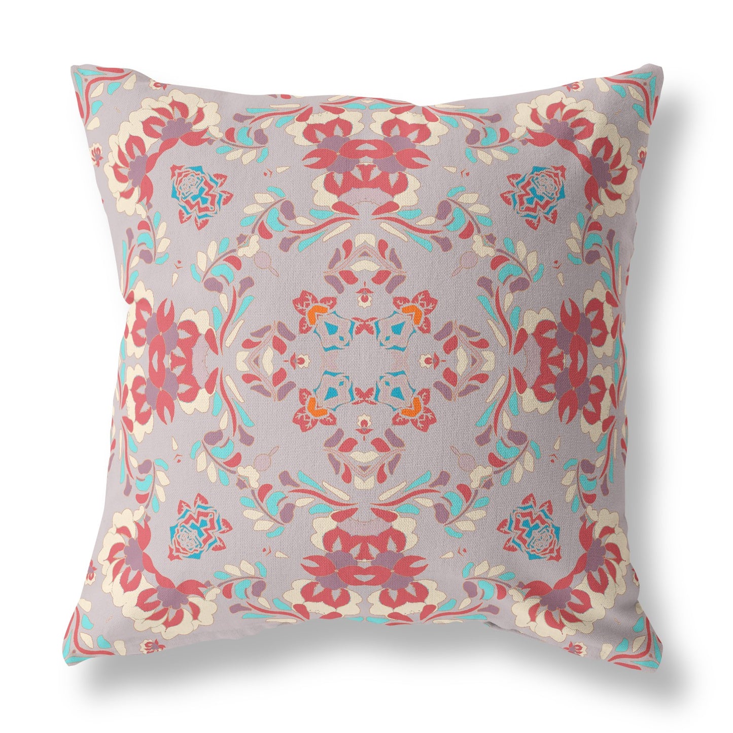 Purple & Red Abstract Suede Pillow