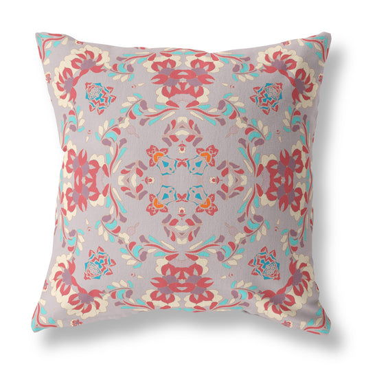 Purple & Red Abstract Suede Pillow