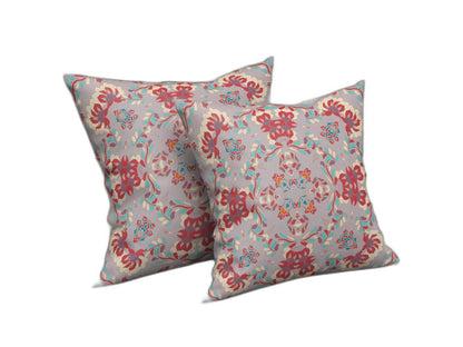 Purple & Red Abstract Suede Pillow