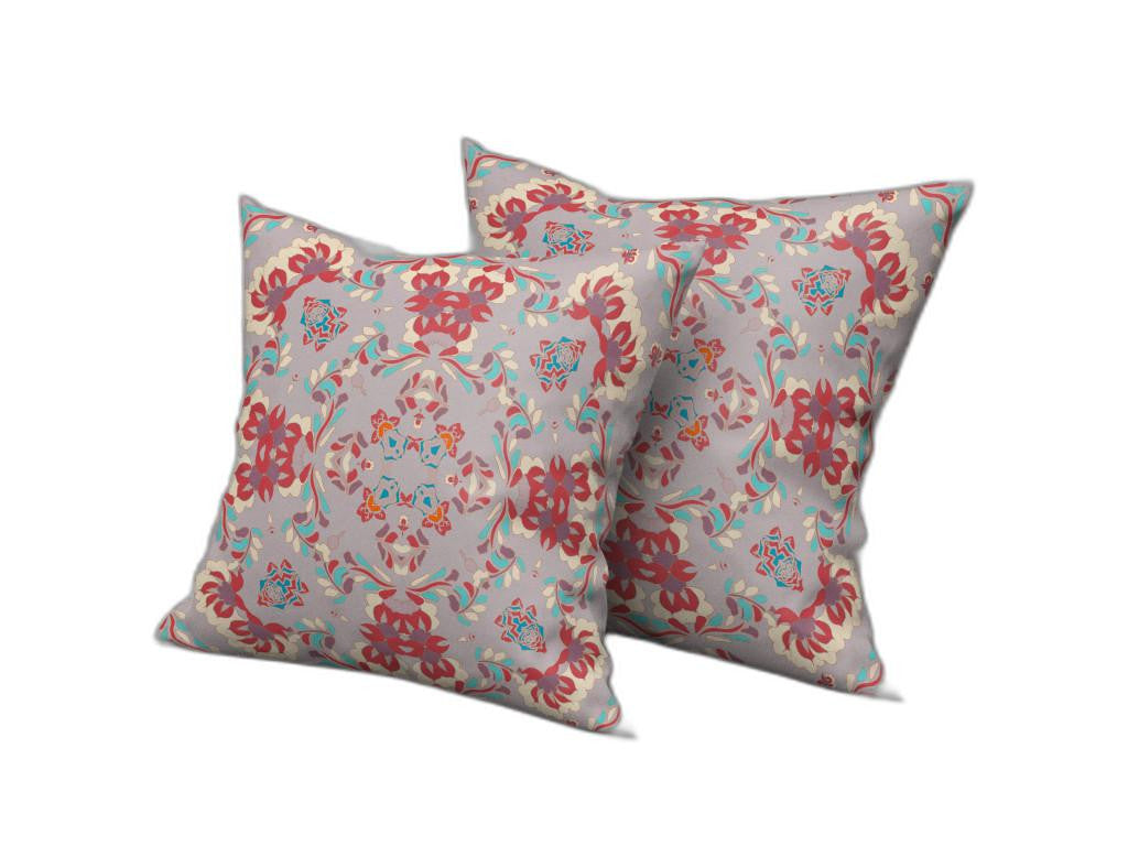 Purple & Red Abstract Suede Pillow