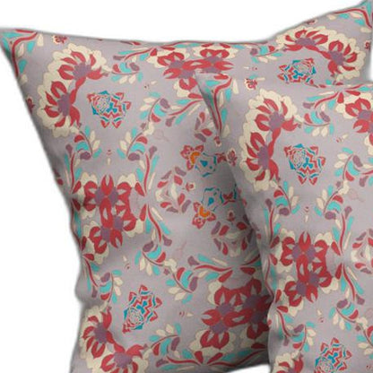 Purple & Red Abstract Suede Pillow