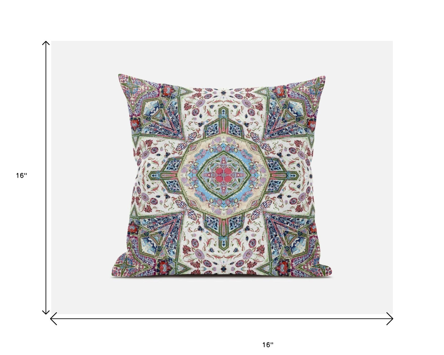 Pink & Ivory Microsuede Geometric Pillow
