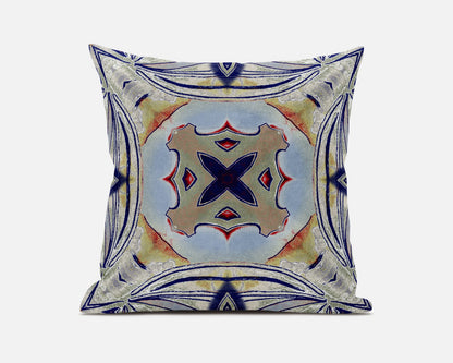 Muted Green Orange Geometric Suede Pillow