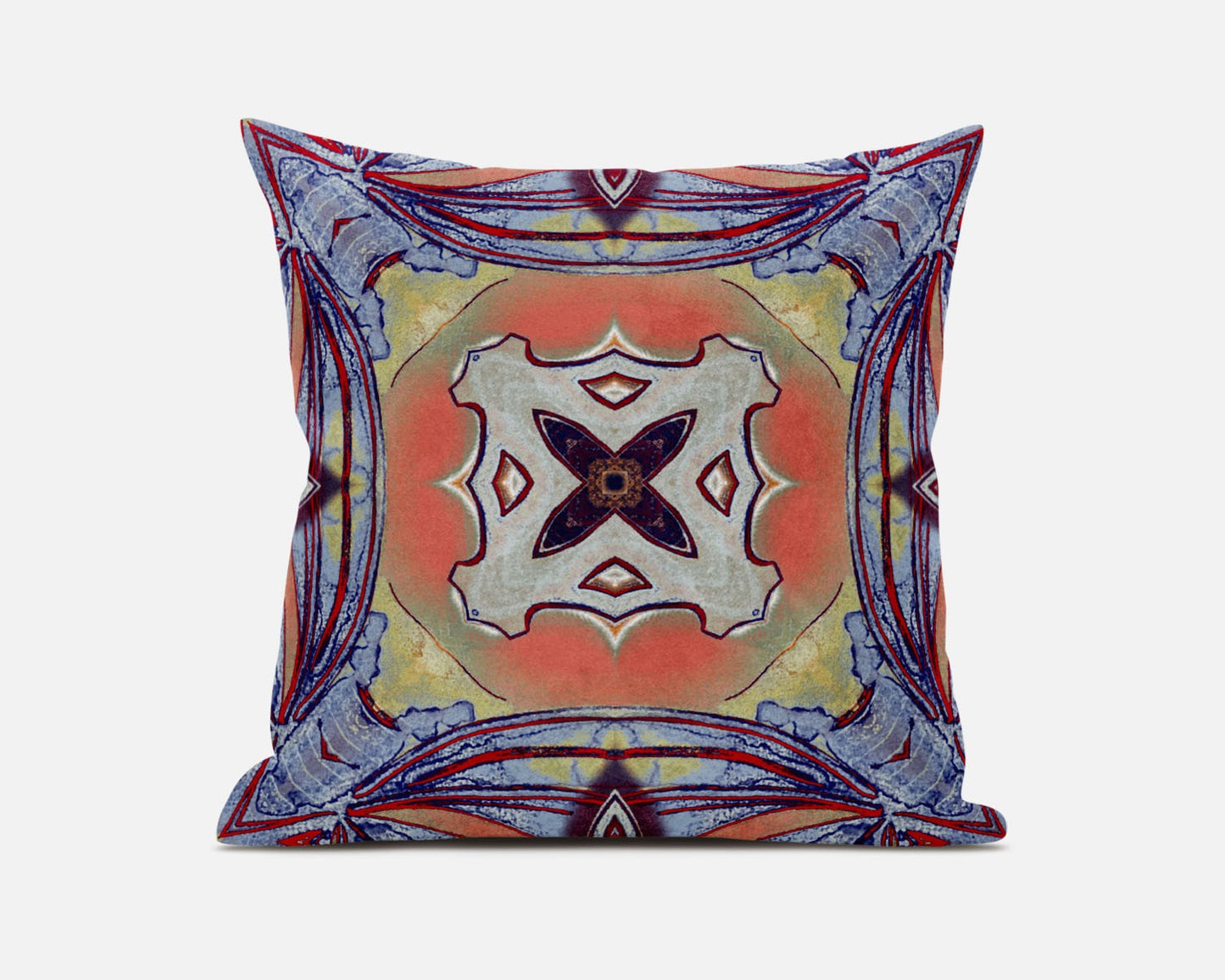 Purple Orange Geometric Suede Pillow