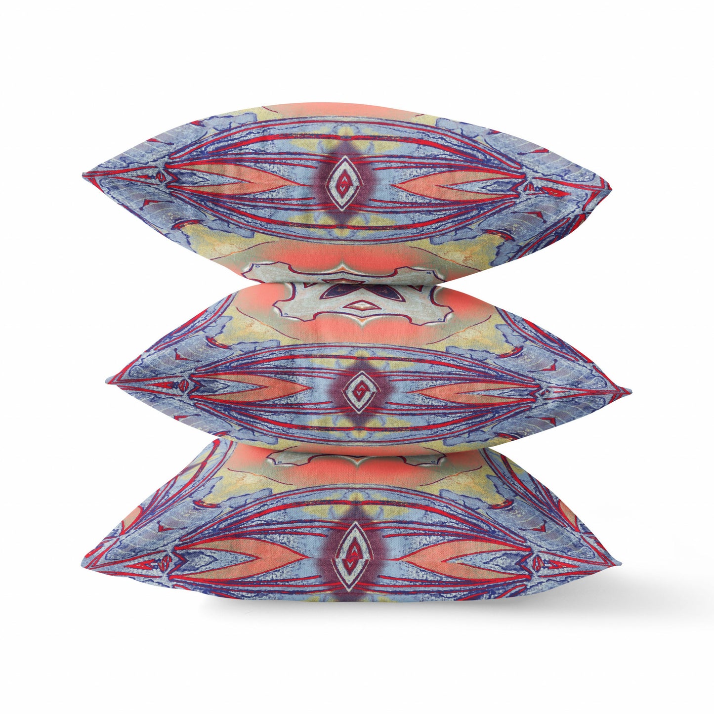 Purple Orange Geometric Suede Pillow