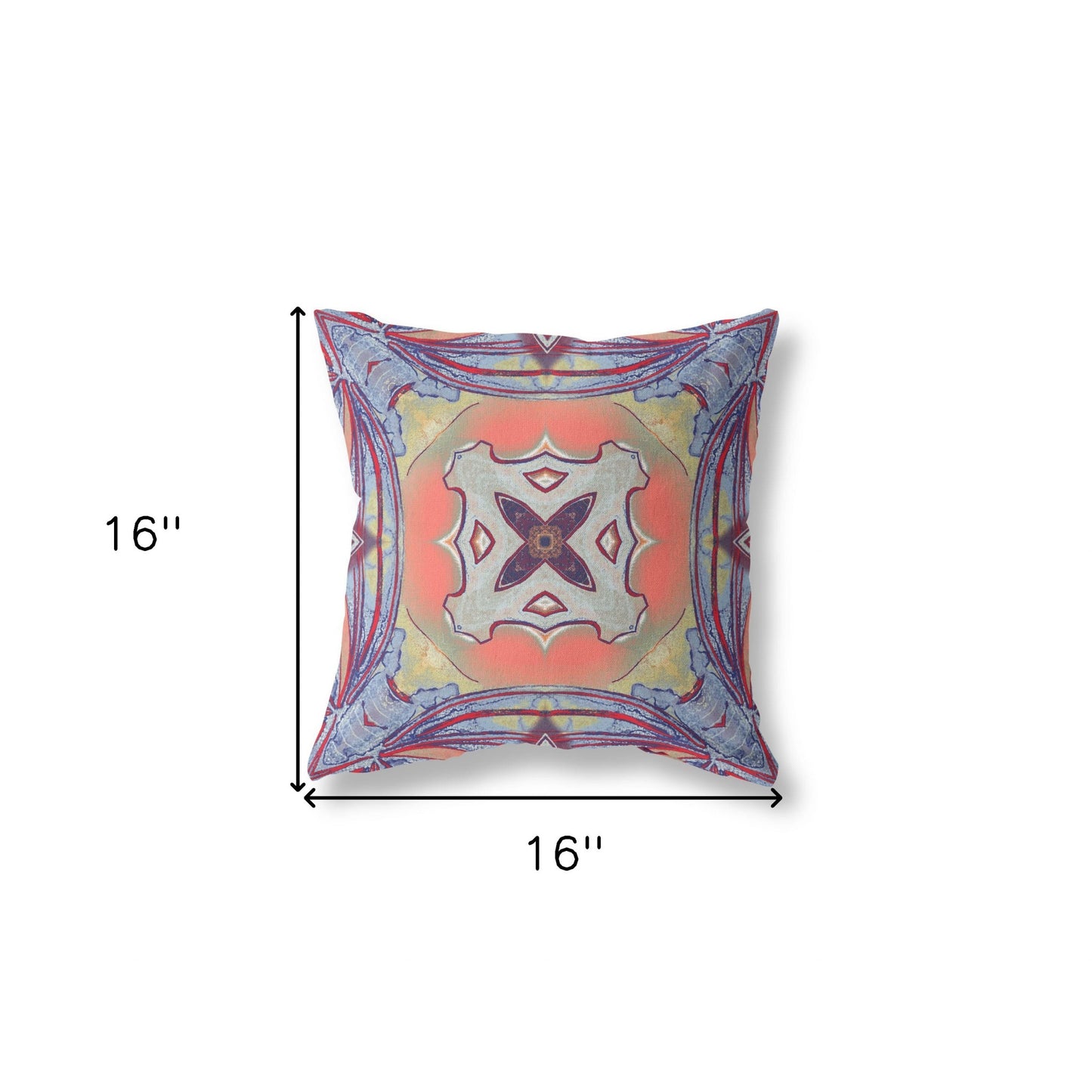 Purple Orange Geometric Suede Pillow