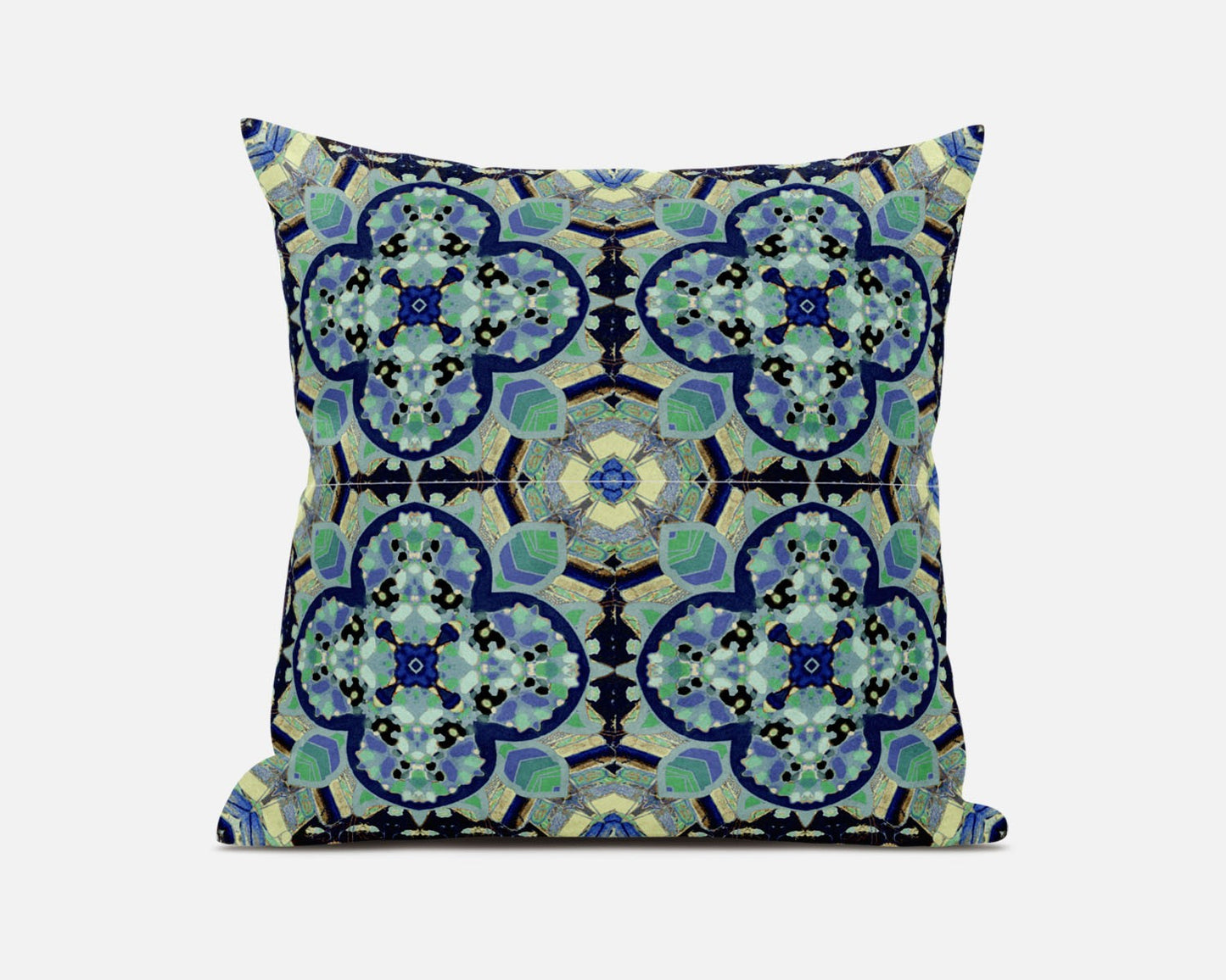 Aquamarine Microsuede Quatrefoil Pillow