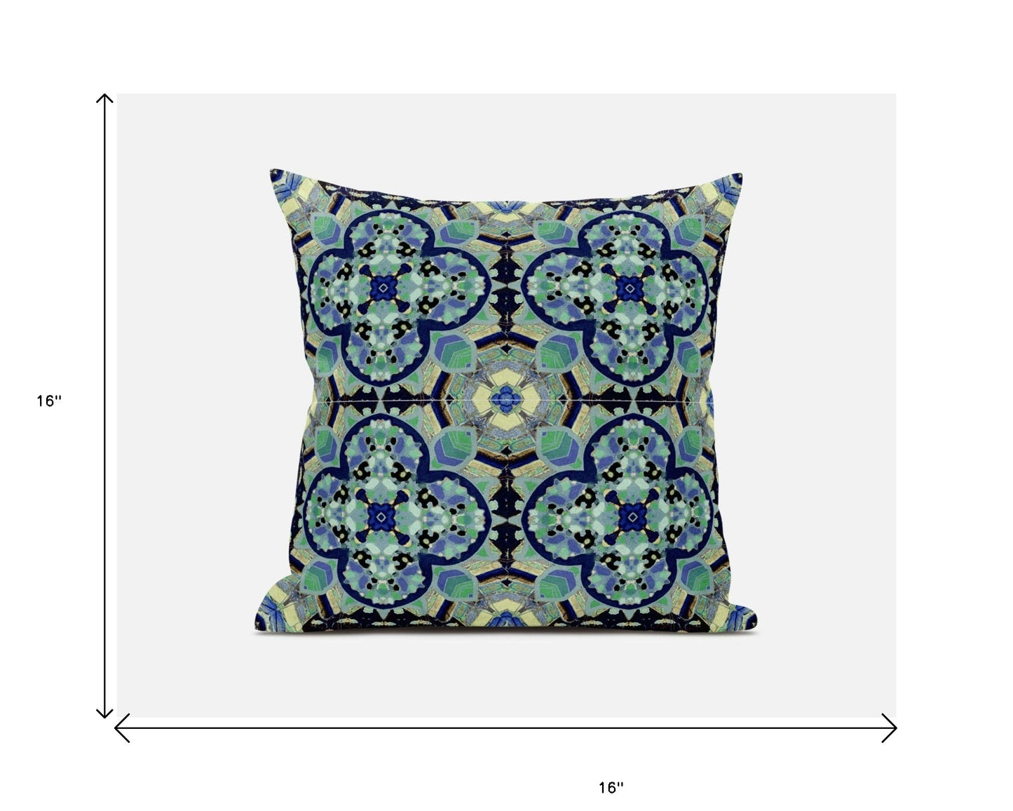 Aquamarine Microsuede Quatrefoil Pillow