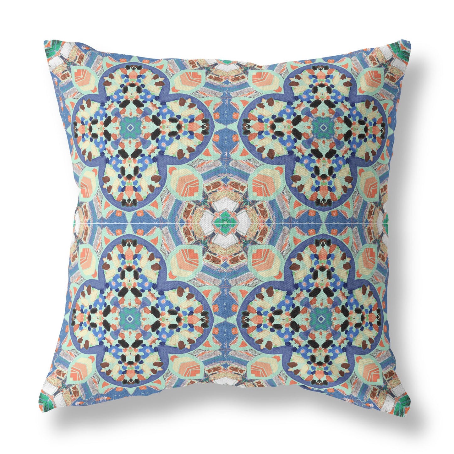 Blue & Purple Microsuede Quatrefoil Pillow