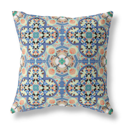 Blue & Purple Microsuede Quatrefoil Pillow