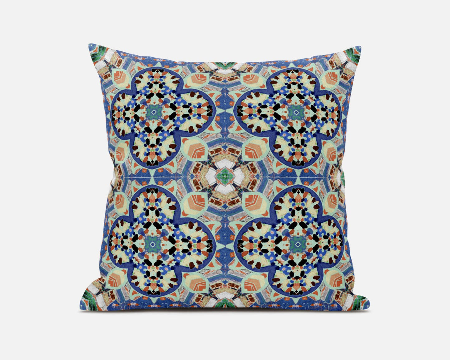 Blue & Purple Microsuede Quatrefoil Pillow