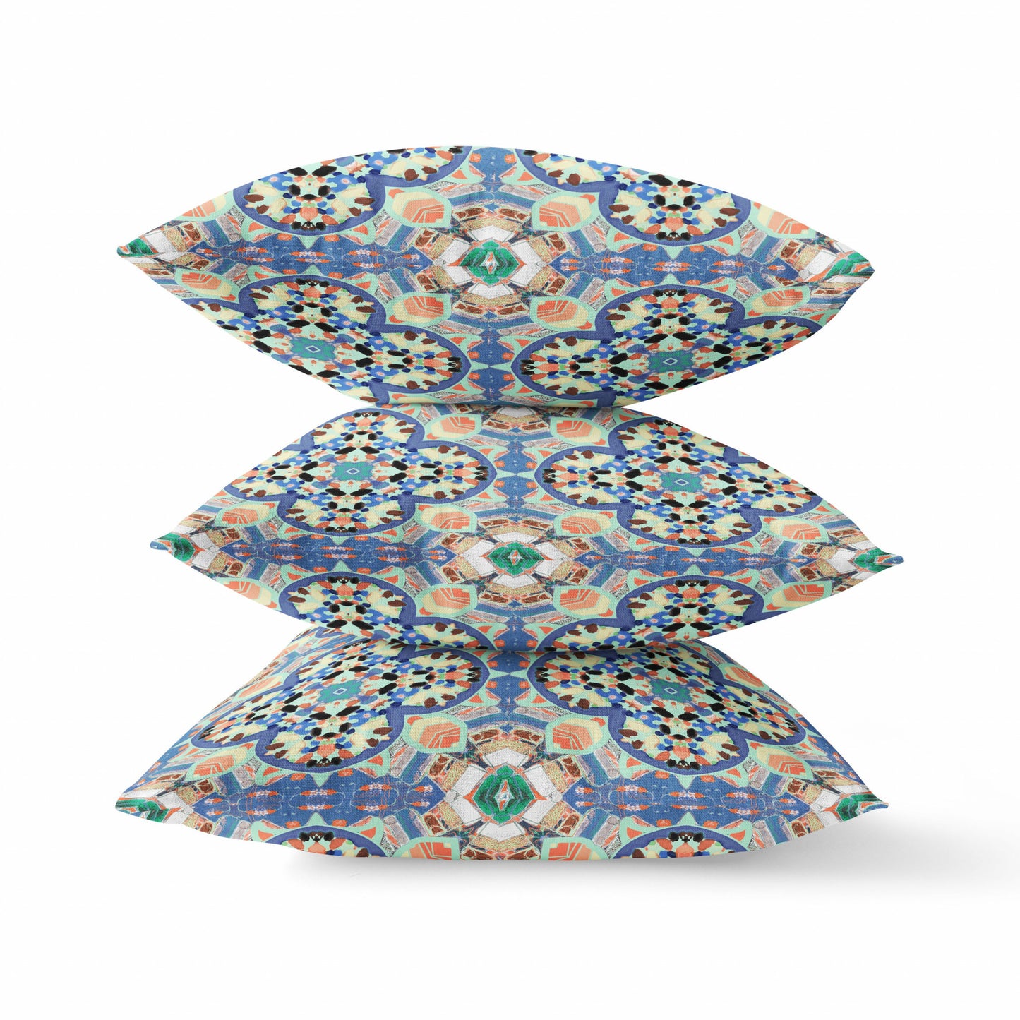 Blue & Purple Microsuede Quatrefoil Pillow