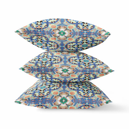 Blue & Purple Microsuede Quatrefoil Pillow
