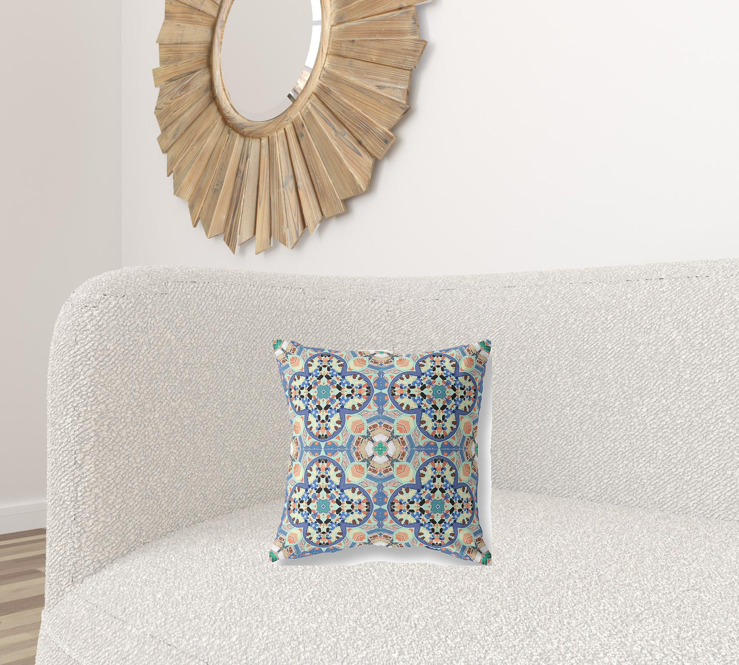 Blue & Purple Microsuede Quatrefoil Pillow