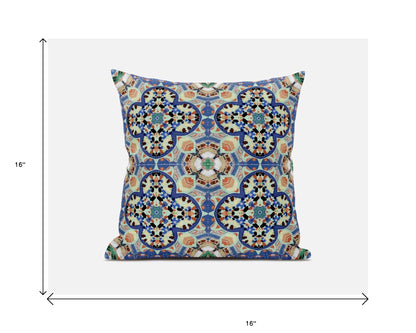 Blue & Purple Microsuede Quatrefoil Pillow
