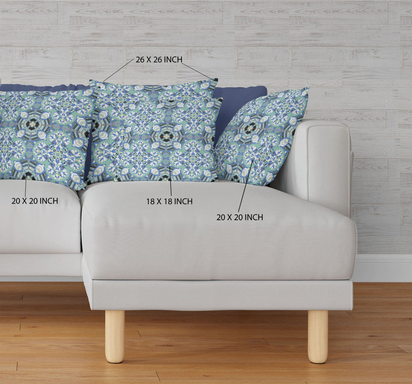Blue & Green Microsuede Quatrefoil Pillow