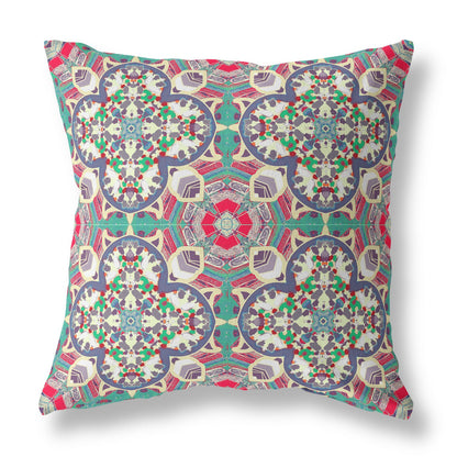 Pink & Gray Microsuede Quatrefoil Pillow