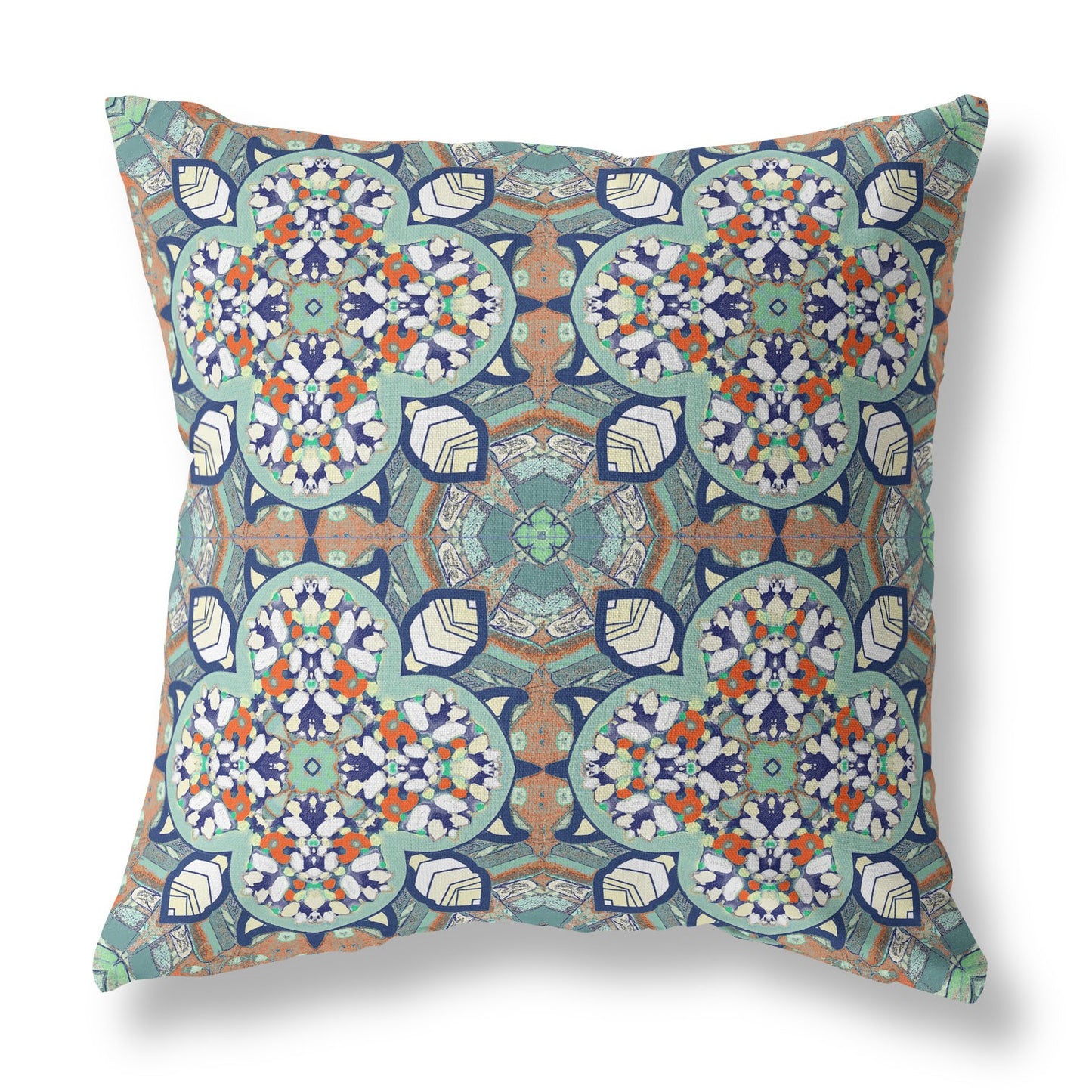 Green Microsuede Quatrefoil Pillow