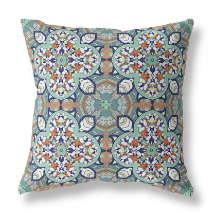 Green Microsuede Quatrefoil Pillow