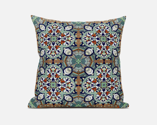 Green Microsuede Quatrefoil Pillow
