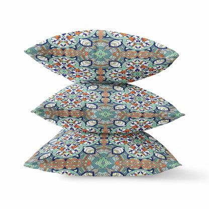 Green Microsuede Quatrefoil Pillow