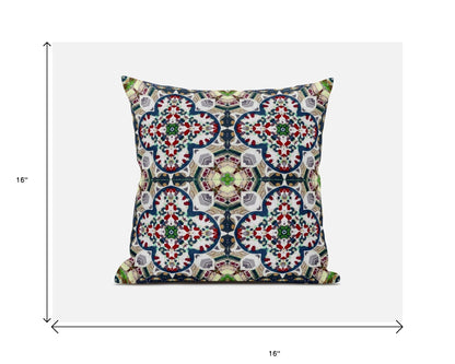 Green & White Microsuede Quatrefoil Pillow