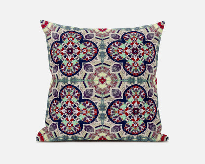 Green & Ivory Microsuede Quatrefoil Pillow