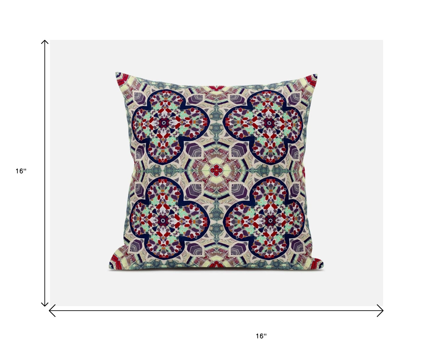 Green & Ivory Microsuede Quatrefoil Pillow