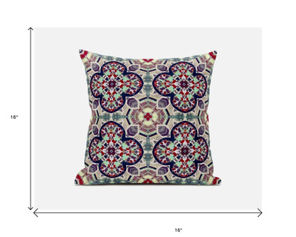 Green & Ivory Microsuede Quatrefoil Pillow