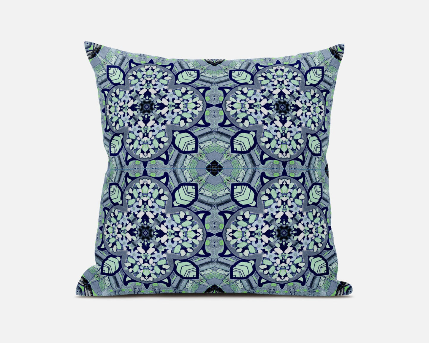 Aqua Microsuede Quatrefoil Pillow