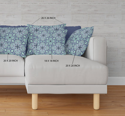 Aqua Microsuede Quatrefoil Pillow