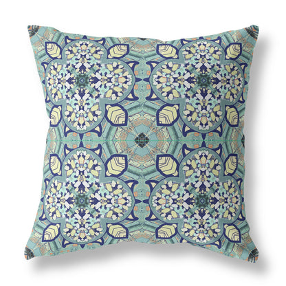 Green Microsuede Quatrefoil Pillow
