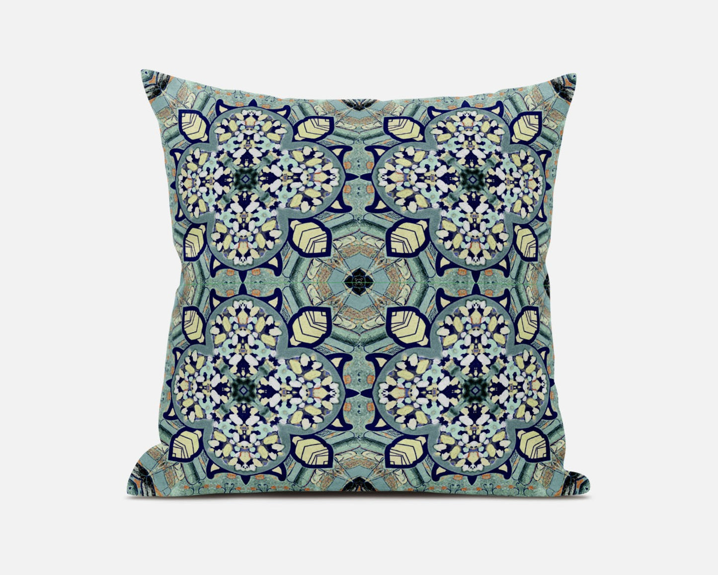 Green Microsuede Quatrefoil Pillow