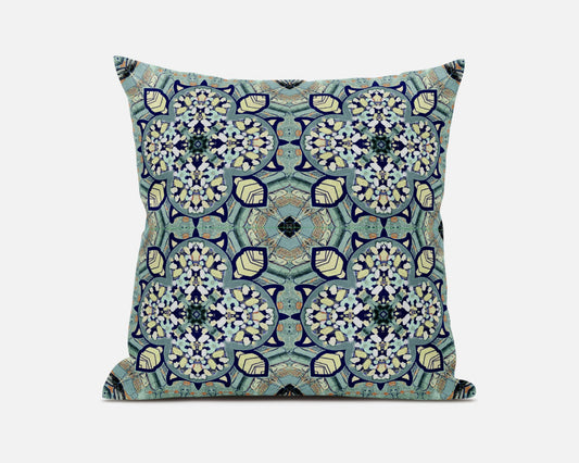 Green Microsuede Quatrefoil Pillow
