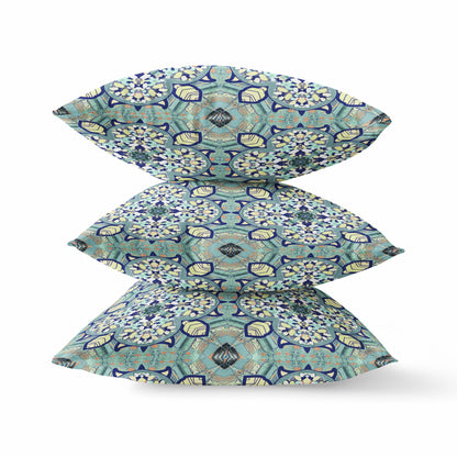 Green Microsuede Quatrefoil Pillow