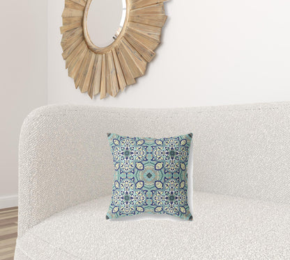 Green Microsuede Quatrefoil Pillow
