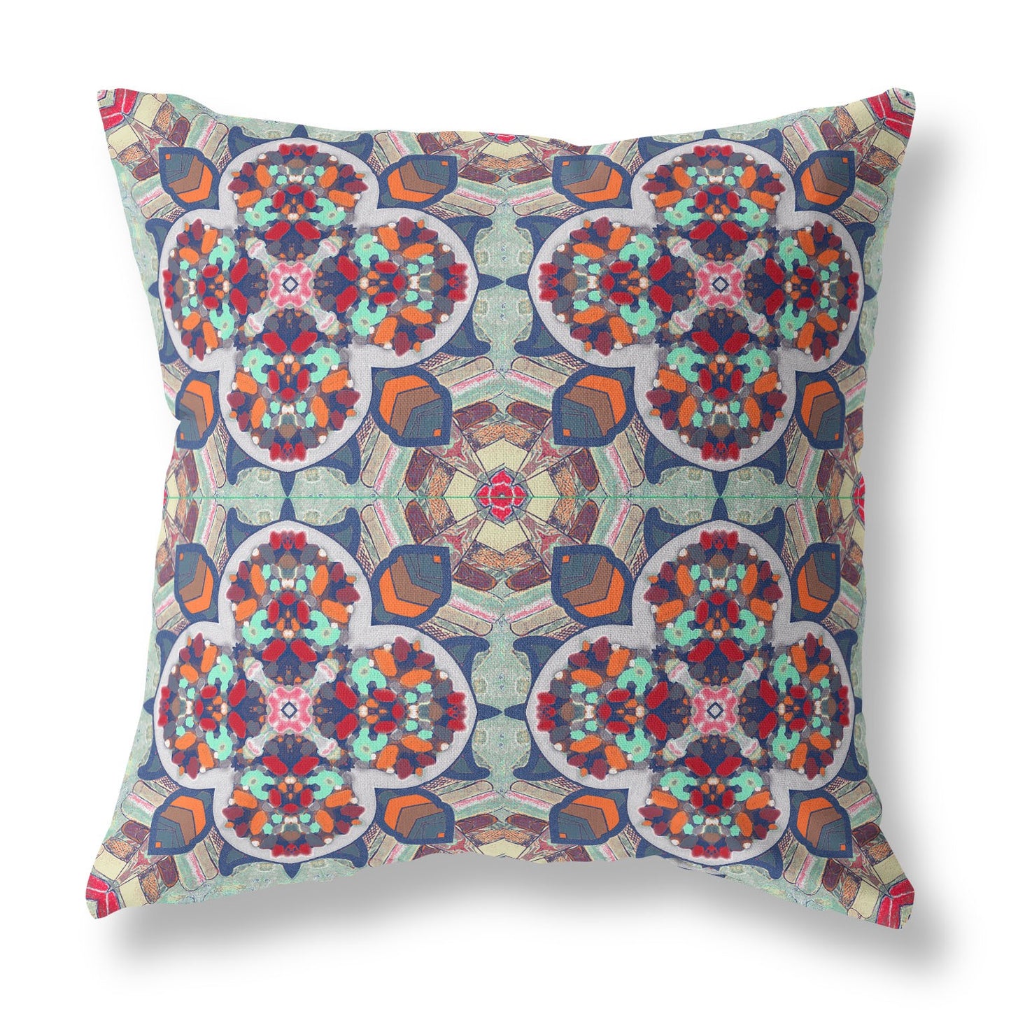 Orange Red Microsuede Quatrefoil Pillow
