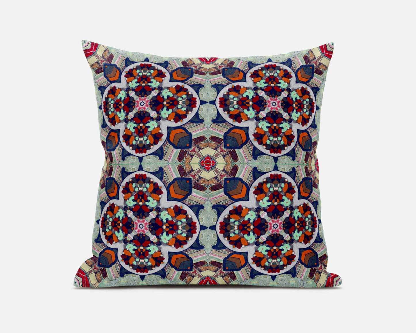 Orange Red Microsuede Quatrefoil Pillow