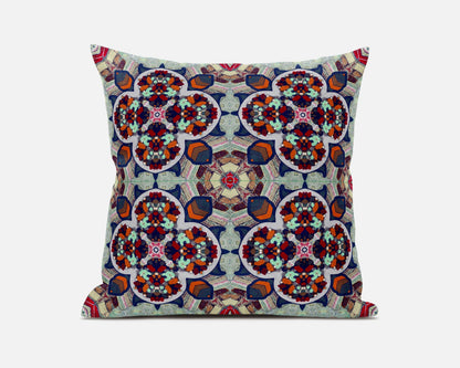 Orange Red Microsuede Quatrefoil Pillow