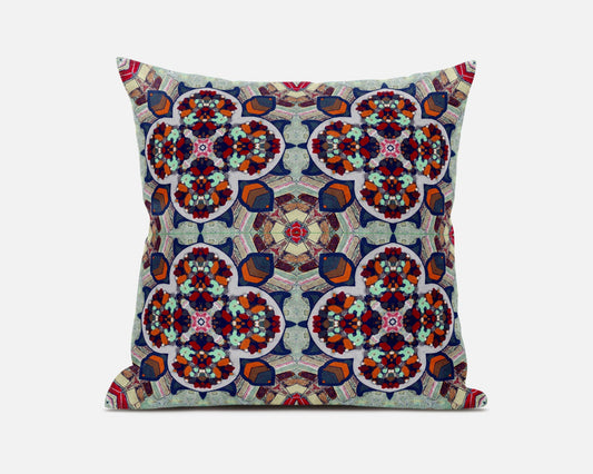 Orange Red Microsuede Quatrefoil Pillow