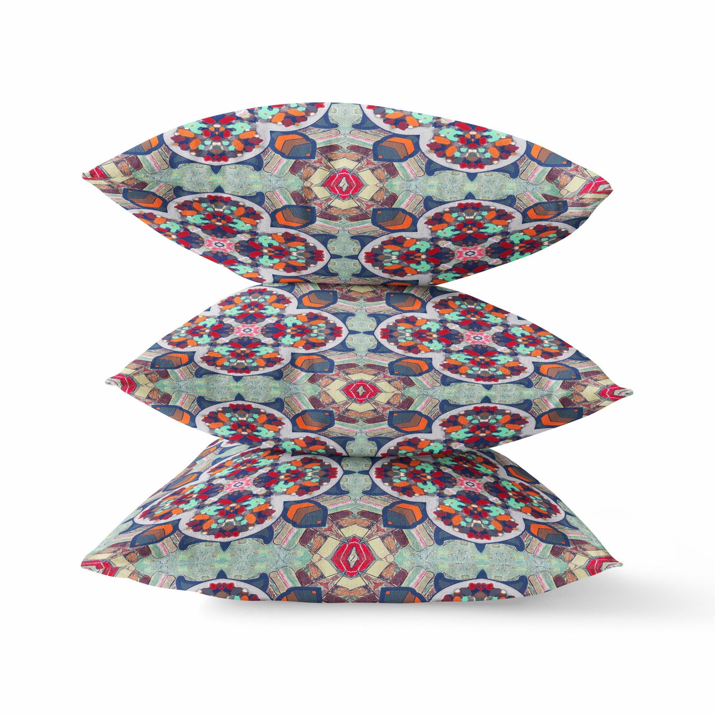 Orange Red Microsuede Quatrefoil Pillow